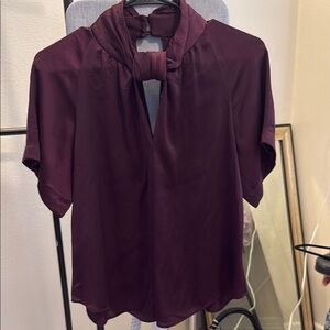 RACHEL Rachel Roy Purple Short Sleeve Tie Front Blouse